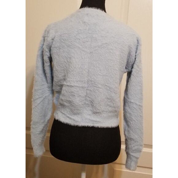 Princess Polly XX Size S/M Lt Blue Fuzzy Soft Women's Cardigan Sweater Casual-PO - Picture 3 of 7
